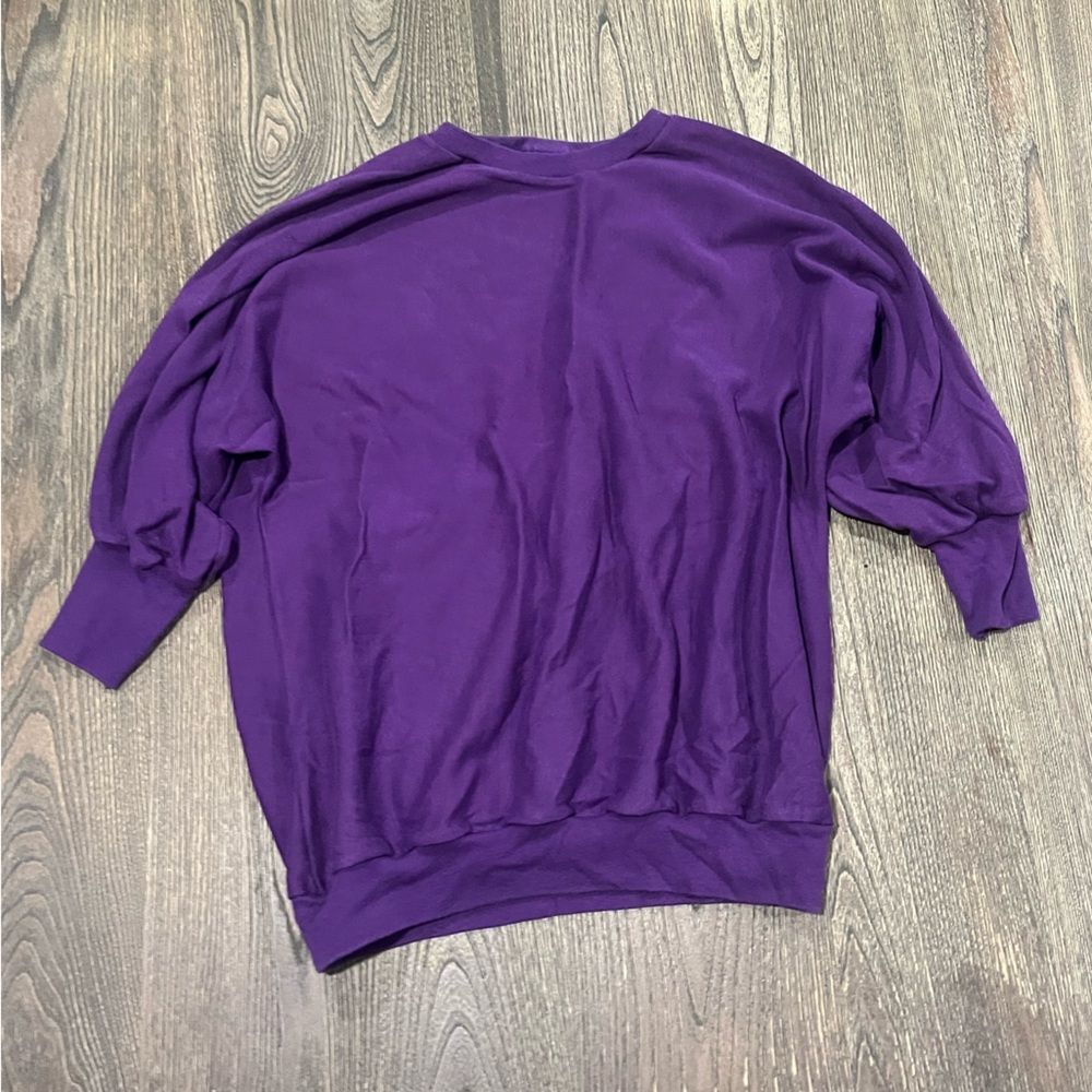 Sloppy Joes Womens Long Sleeve T-Shirt Crewneck Pullover Purple One Size